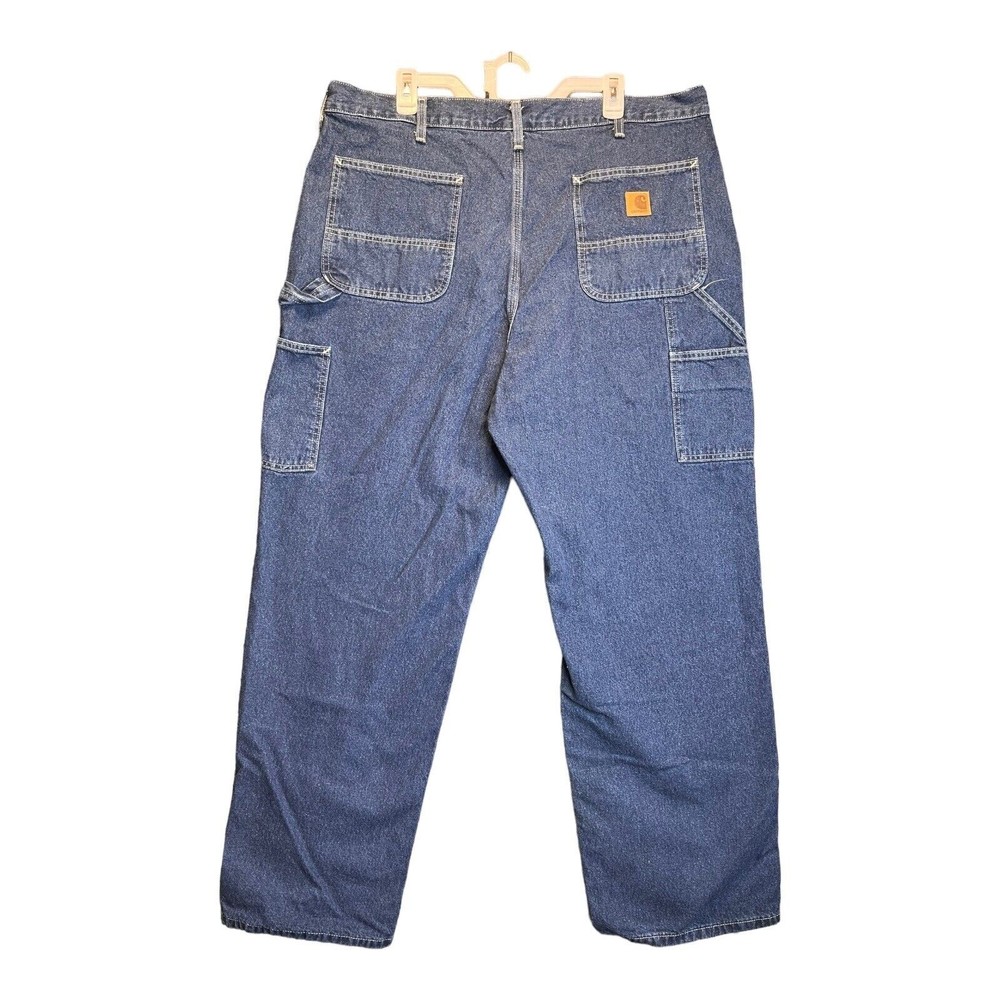 Men's CARHARTT B13 DST 40 X 32 Dungaree Denim Blue Jeans Carpenter Loose Fit - Picture 2 of 10